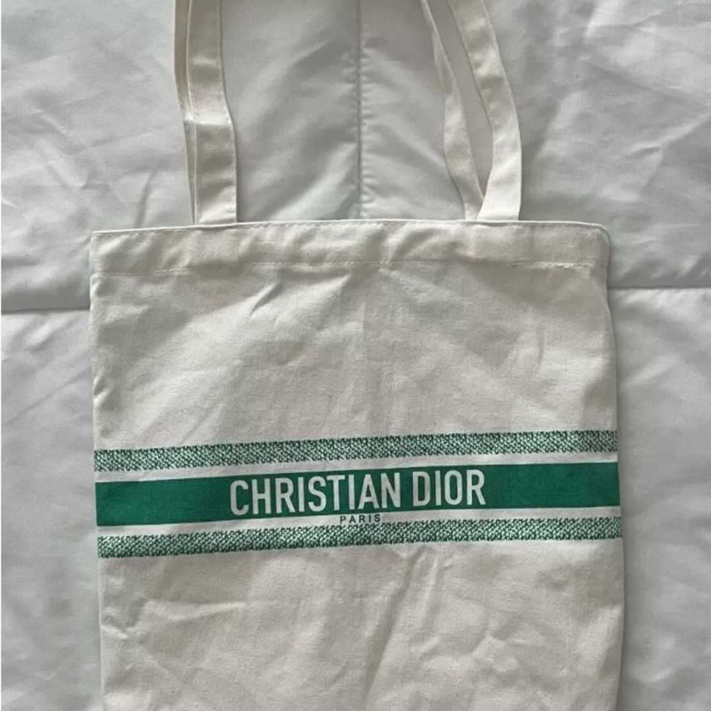Dior Teal Canvas Tote Bag New